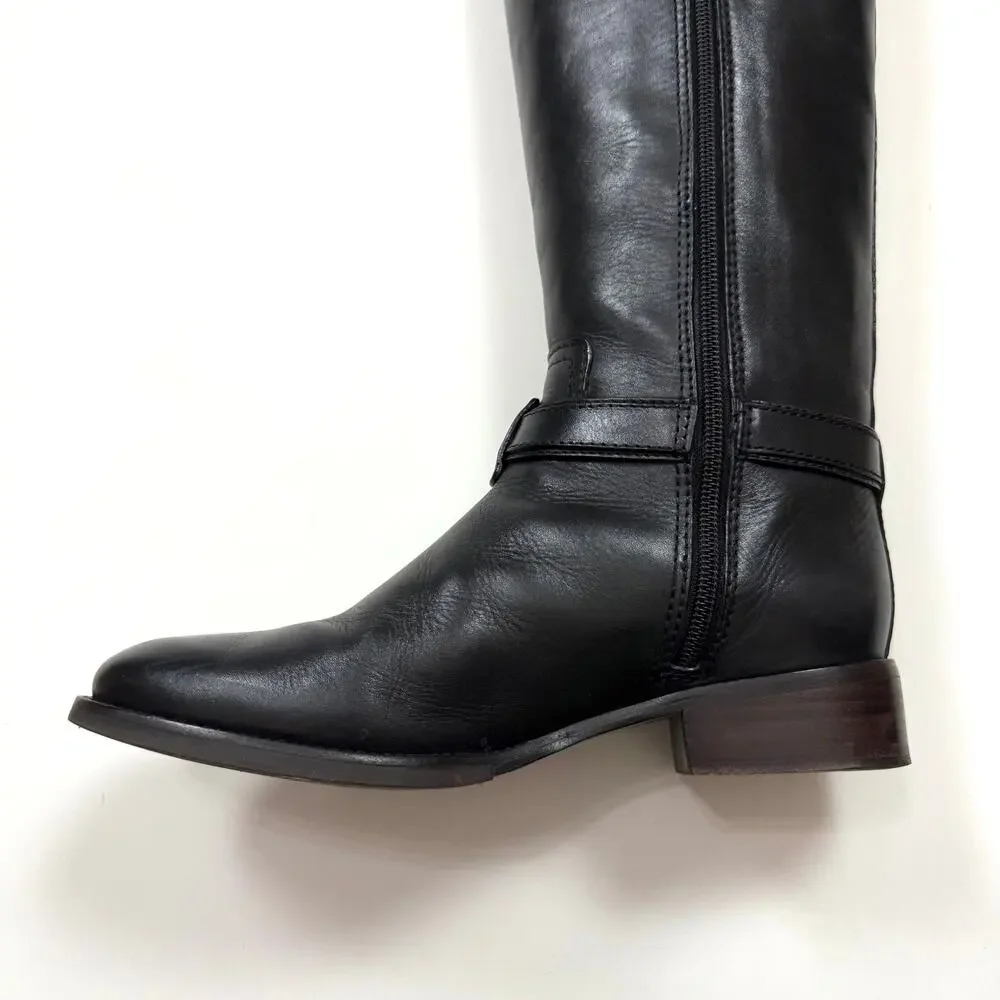 Tory Burch Bristol Riding Boots Equestrian Calf in Black